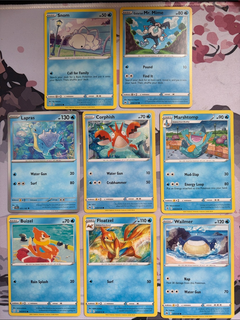 Ocean Pokémon Card Lot | Lapras Wailmer Snom & More | 8 Cards ✨5/$25✨